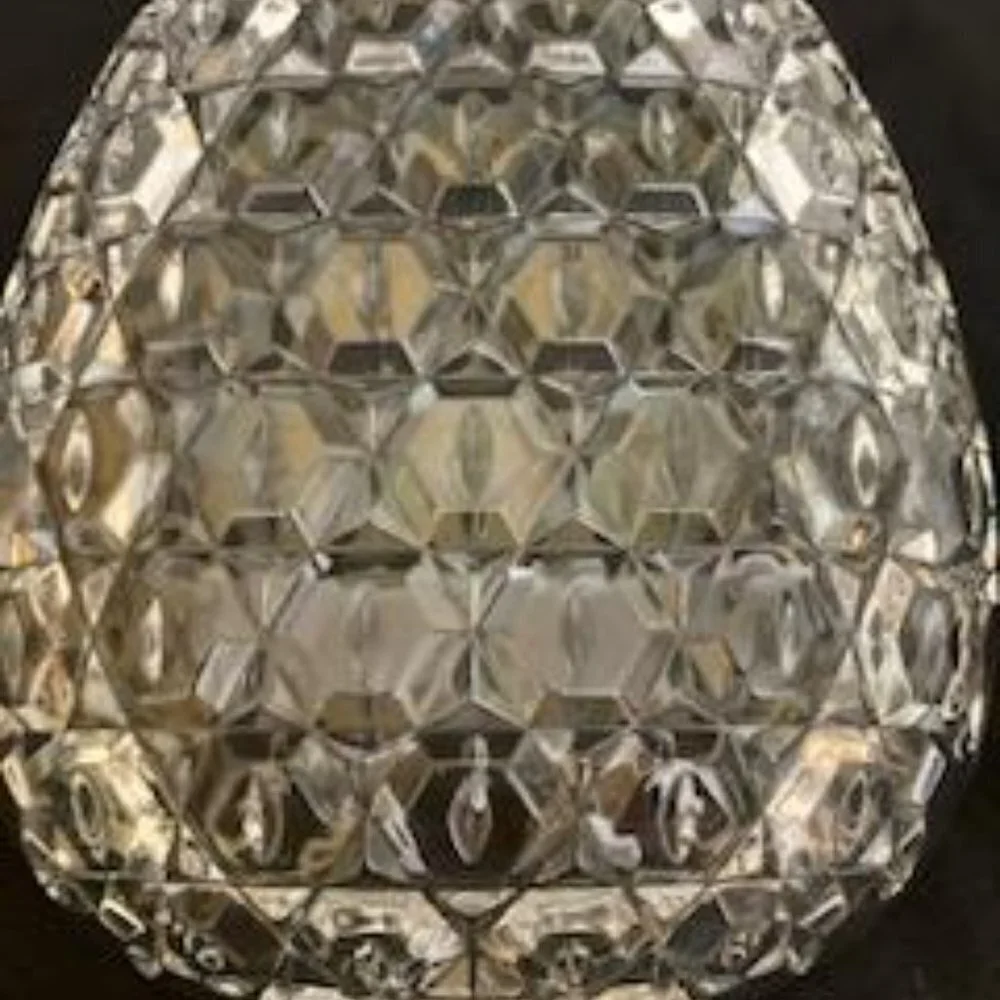 Vtg‎ Crystal Glass Pineapple Shaped Serving Platter Dish Centerpiece Textured